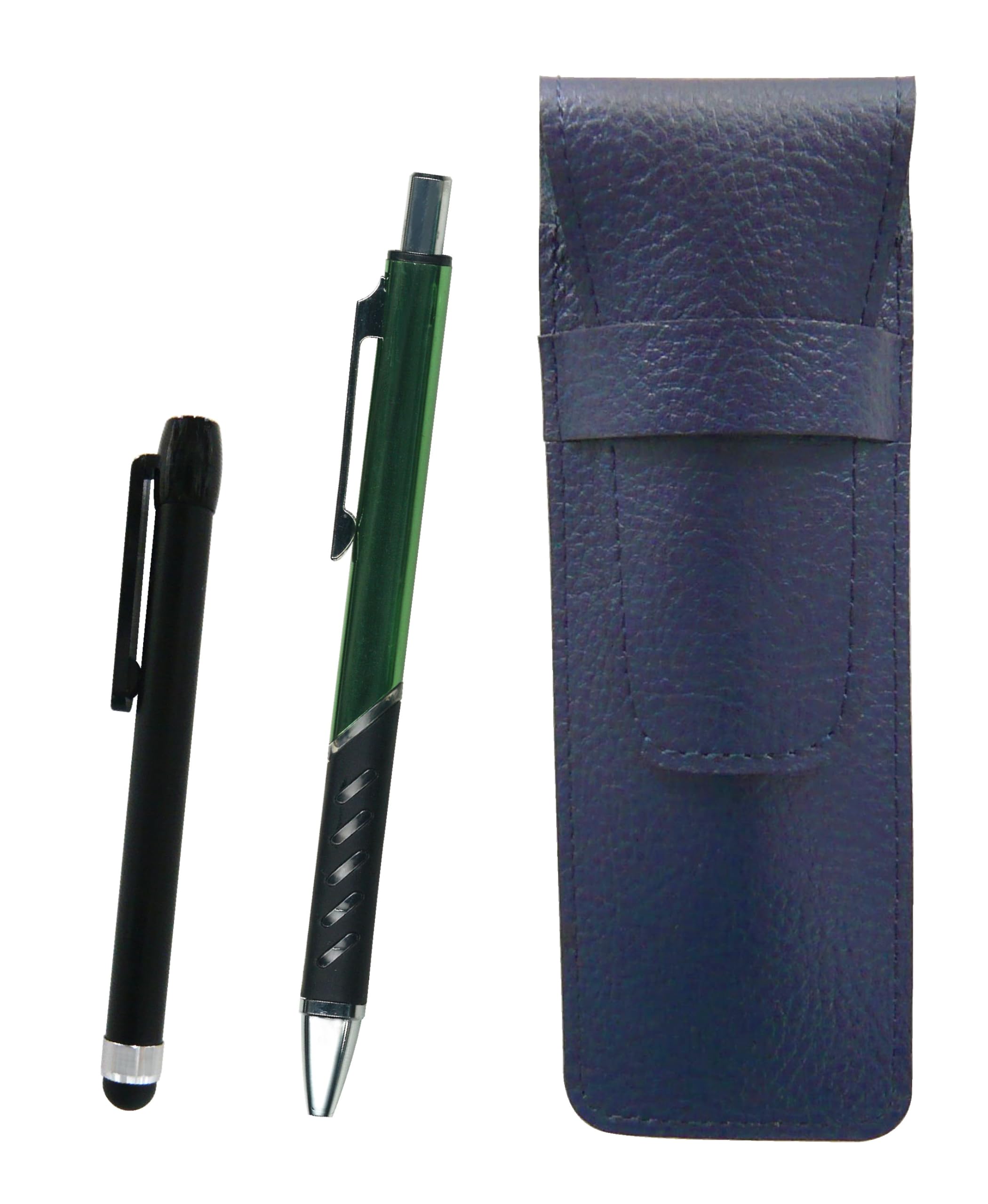 Grained leather pencil case blue metal touch stick black and metal color ballpoint pen green SASL-ALB-SI2067BP-G
Grained leather pencil case blue metal touch stick black and metal color ballpoint pen green SASL-ALB-SI2067BP-G