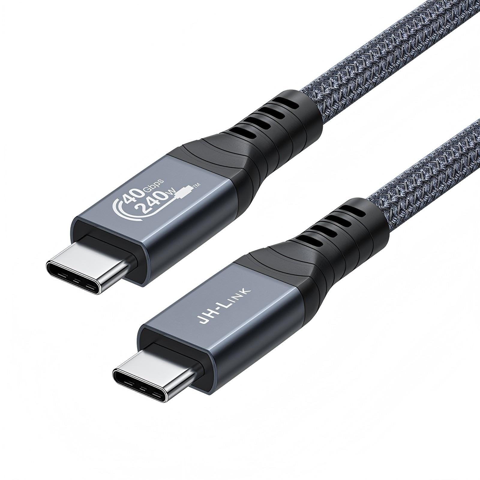 к USB 4 Thunderbolt 4 240 Вт 8K 60 Гц 40 Гбит/с Передача данных Совместимый с iPhone Galaxy MacBook iPad Thunderbolt Обратная совместимость Хлопковая оплетка JH-LINK Кабель Type-C,
к USB 4 Thunderbolt 4 240 Вт 8K 60 Гц 40 Гбит/с Передача данных Совместимый с iPhone Galaxy MacBook iPad Thunderbolt Обратная совместимость Хлопковая оплетка JH-LINK Кабель Type-C,