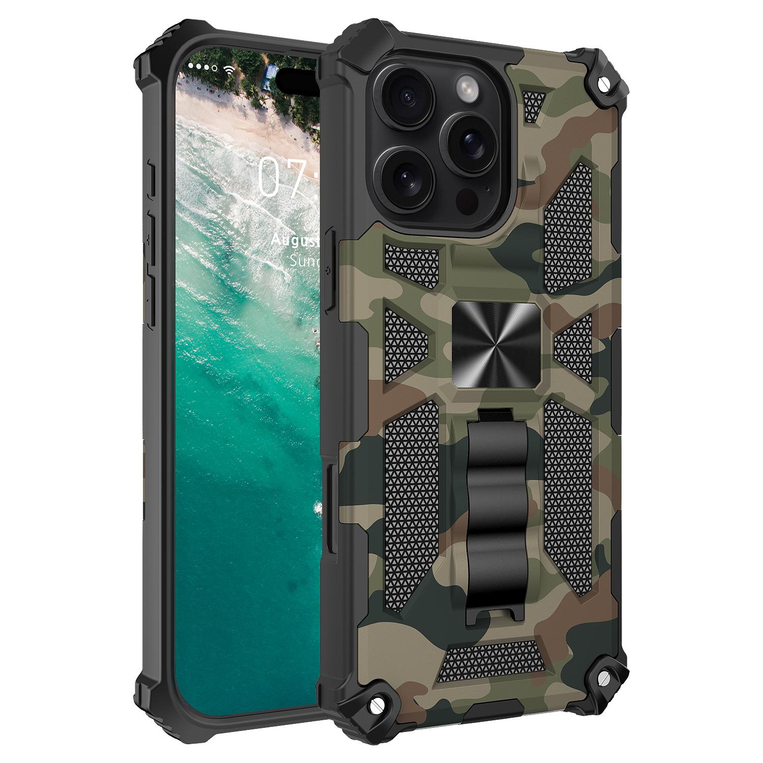For iPhone 16 Pro Max Case Kickstand PC+TPU Camouflage Military Grade Phone Cover Army Green
For iPhone 16 Pro Max Case Kickstand PC+TPU Camouflage Military Grade Phone Cover Army Green