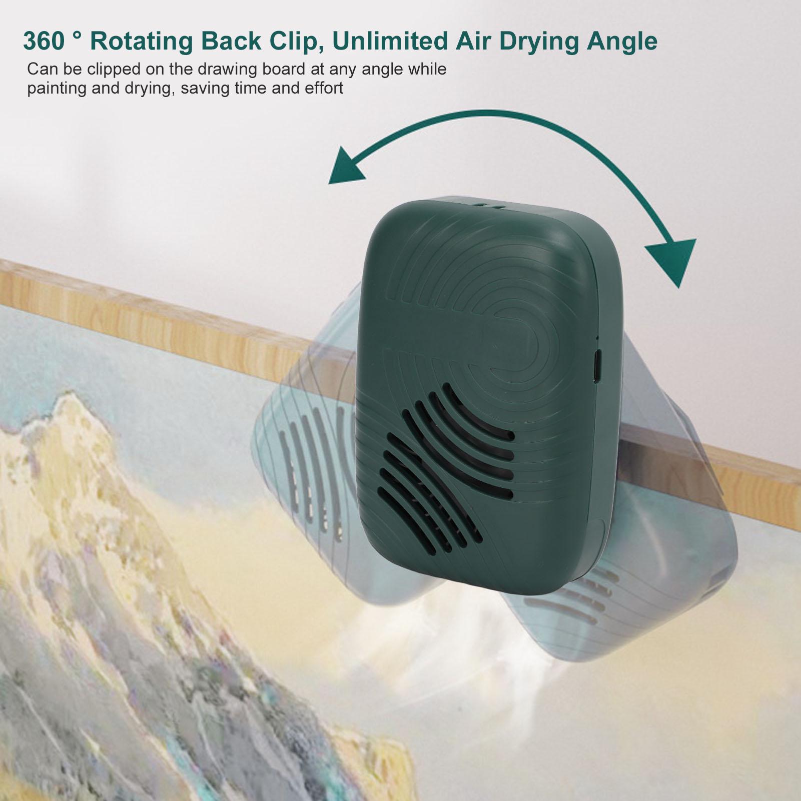 Paint Dryer Smart Timing 3 Levels Adjustment USB Charging Watercolor Dryer with 360 Rotating Clip for Art Painting
Paint Dryer Smart Timing 3 Levels Adjustment USB Charging Watercolor Dryer with 360 Rotating Clip for Art Painting