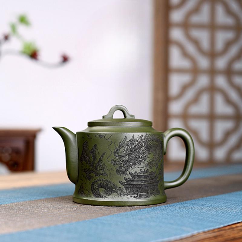 300 мл Винтажные чайники из фиолетовой глины Исин, ручной работы, горшок с драконом, чайник из сырой руды, зеленый глиняный чайник, китайский чайный сервиз Цзыша, предметы для чая, украшения
300 мл Винтажные чайники из фиолетовой глины Исин, ручной работы, горшок с драконом, чайник из сырой руды, зеленый глиняный чайник, китайский чайный сервиз Цзыша, предметы для чая, украшения