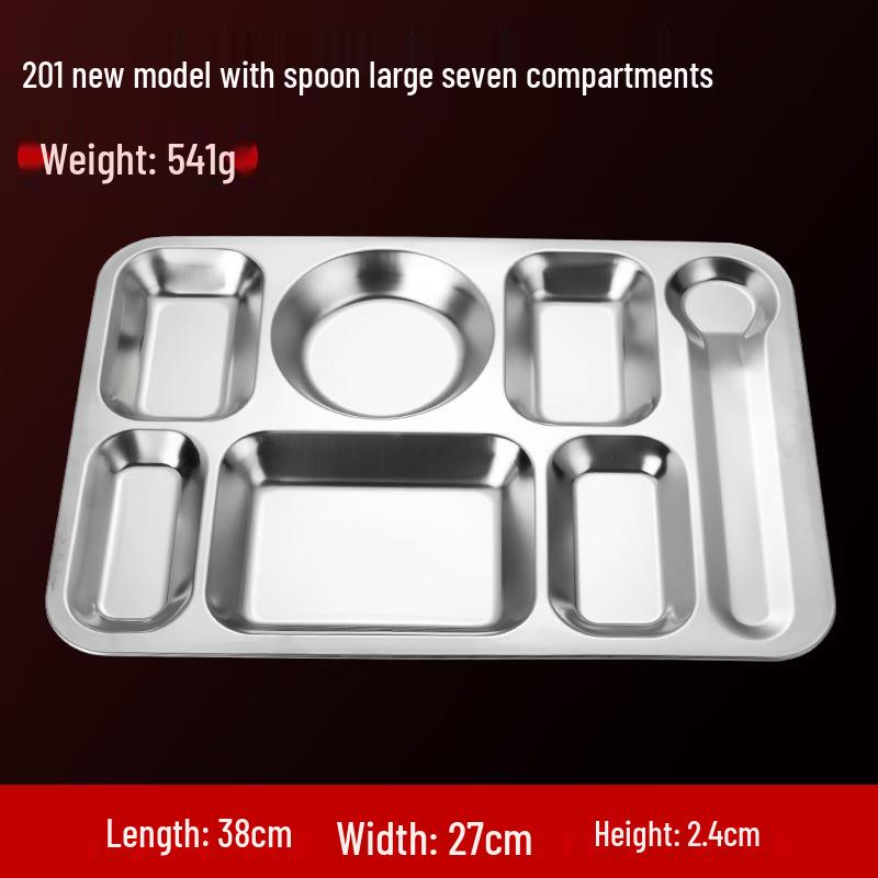 Thickened Stainless Steel 7-Compartment Divided Canteen Tray
Thickened Stainless Steel 7-Compartment Divided Canteen Tray