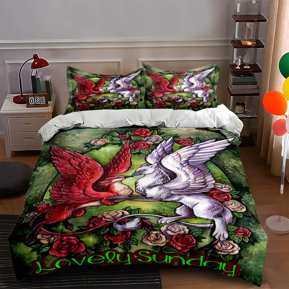 Vivid bird scene. Bedding Duvet cover sets Duvet covers Pillowcases gifts (1 * Duvet Cover 2 * Pillowcases, without duvet insert) 135x200cm
Vivid bird scene. Bedding Duvet cover sets Duvet covers Pillowcases gifts (1 * Duvet Cover 2 * Pillowcases, without duvet insert) 135x200cm