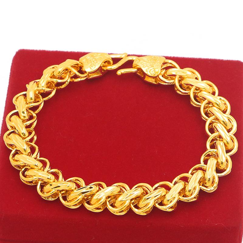 Браслет золотого цвета 14 карат для мужчин и женщин, изысканный автомобильный цветок на свадьбу, помолвку, 10 мм, мужской браслет-цепочка, ювелирные изделия, подарки 
Браслет золотого цвета 14 карат для мужчин и женщин, изысканный автомобильный цветок на свадьбу, помолвку, 10 мм, мужской браслет-цепочка, ювелирные изделия, подарки