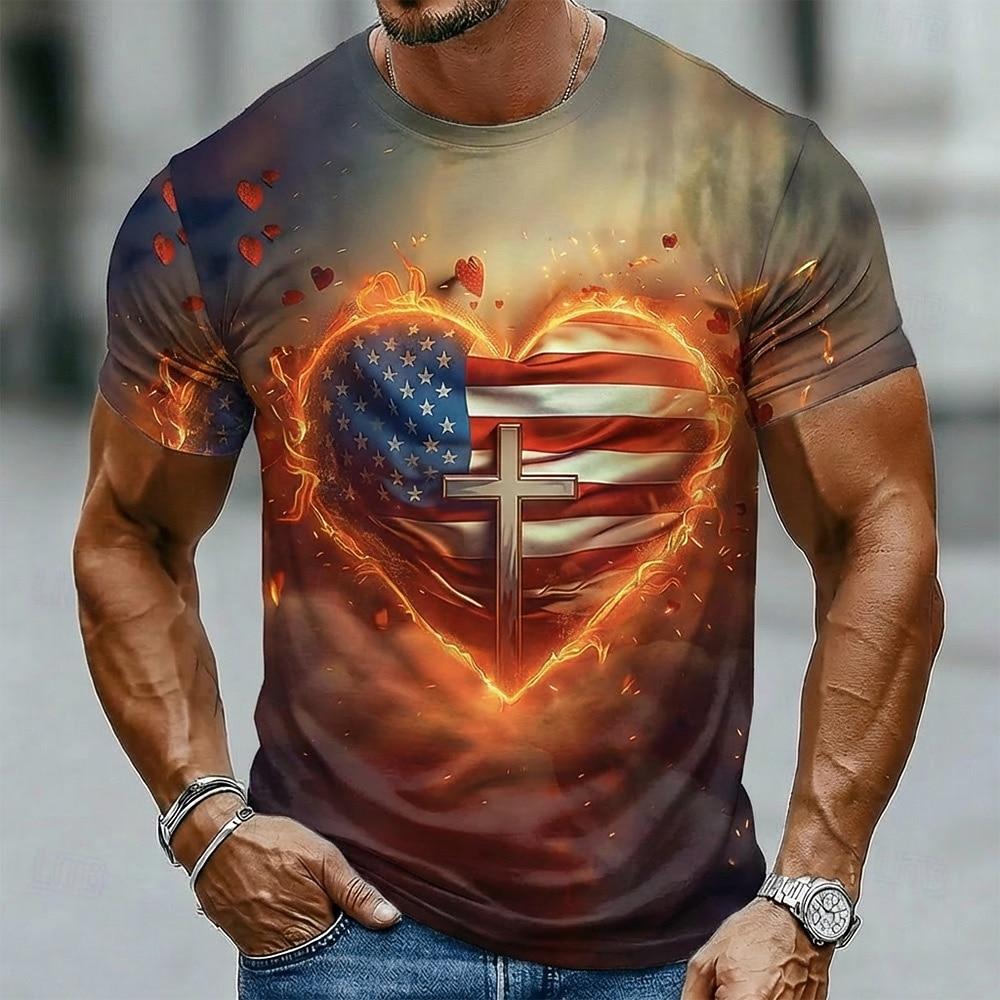 America s 250th Anniversary Men s American US Flag T Shirt Short Sleeve T shirt 3D Print Crew Neck Shirt Daily Military Patriotic Daily S
America s 250th Anniversary Men s American US Flag T Shirt Short Sleeve T shirt 3D Print Crew Neck Shirt Daily Military Patriotic Daily S