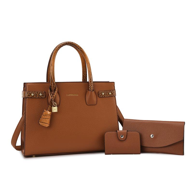 Women S Bag Large-Capacity Retro Handbag Temperament Versatile Shoulder Bag Three-Piece Messenger Bag Shoulder Bag коричневый
Women S Bag Large-Capacity Retro Handbag Temperament Versatile Shoulder Bag Three-Piece Messenger Bag Shoulder Bag коричневый
