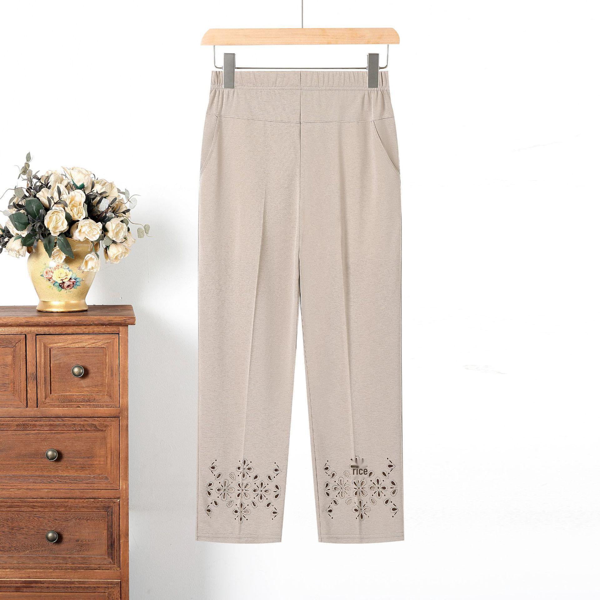 Summer Ice Silk Nine-Point Pants for Middle-Aged and Elderly Women - Loose, Straight-Leg, Casual Wear 4XL хакі
Summer Ice Silk Nine-Point Pants for Middle-Aged and Elderly Women - Loose, Straight-Leg, Casual Wear 4XL хакі