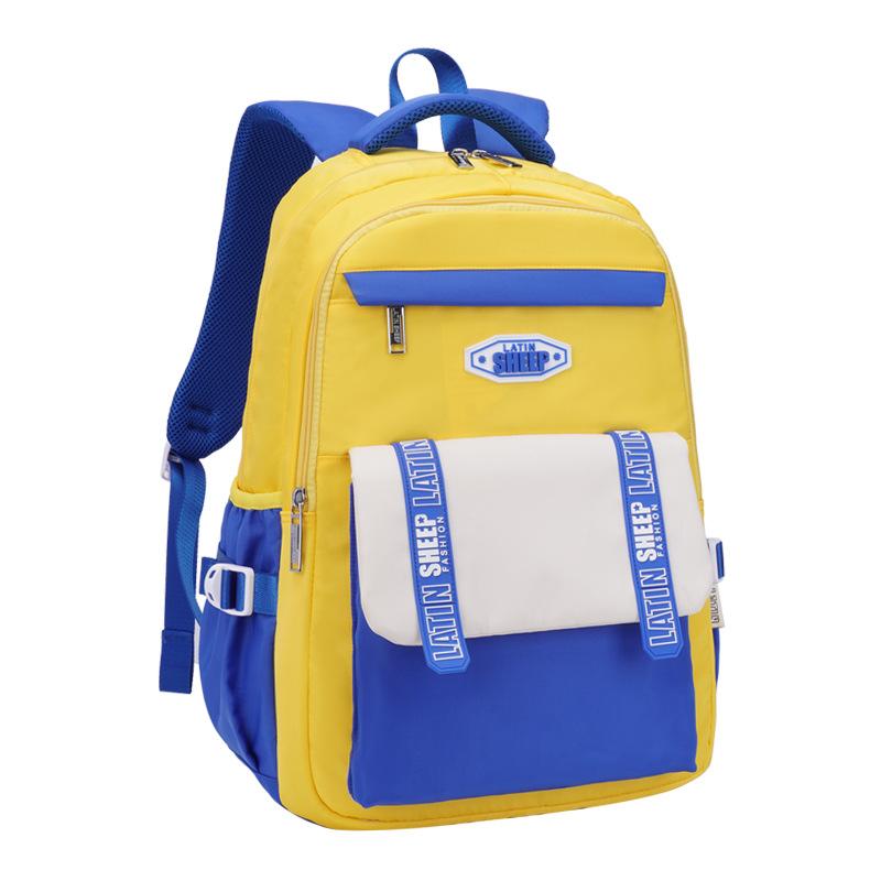 Школьный рюкзак Ученица начальной школы Ученица средней школы Старшеклассница Модный простой Снижение нагрузки Легкий рюкзак синий