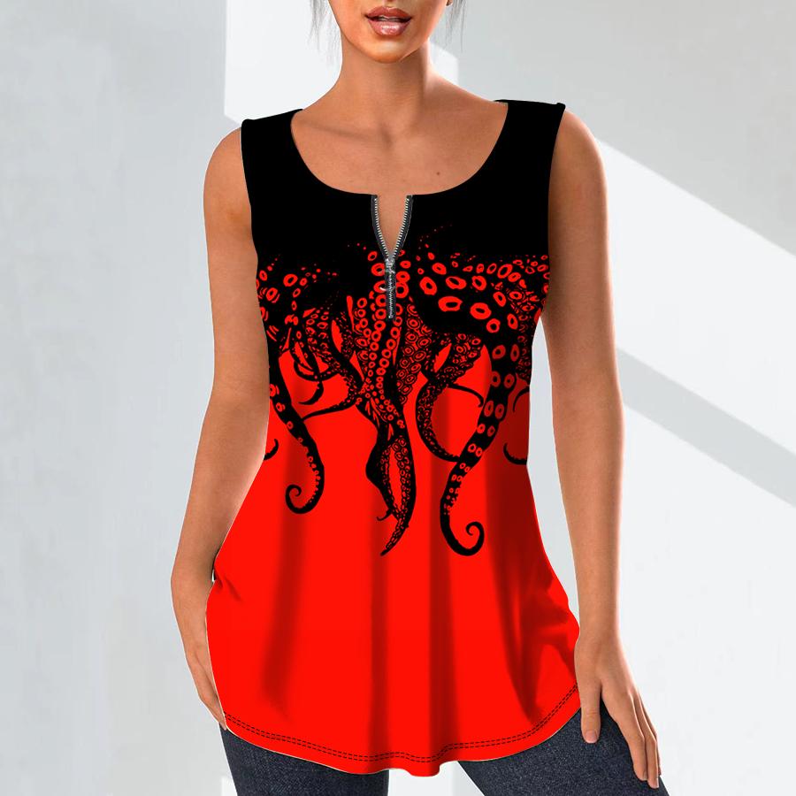 Женские модные рубашки с v-образным вырезом, повседневные топы, футболка, женский жилет с 3D принтом осьминога, блузка без рукавов больших размеров, топы на бретелях
Женские модные рубашки с v-образным вырезом, повседневные топы, футболка, женский жилет с 3D принтом осьминога, блузка без рукавов больших размеров, топы на бретелях