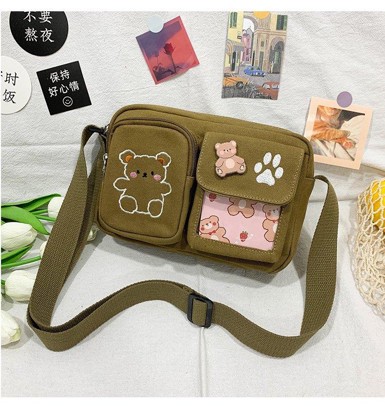New Japanese soft girl cute small bag vintage girl student bag embroidered bear canvas bag female messenger bag темно-коричневого
New Japanese soft girl cute small bag vintage girl student bag embroidered bear canvas bag female messenger bag темно-коричневого