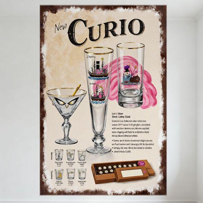 Vintage Curio Collection Whimsical Retro Metal Tin Sign - Evil Eye Martini Glass, Pirate Ship Beer Glass, Clown Tumbler Art - 12 20x30cm(7.8x11.8inch)
Vintage Curio Collection Whimsical Retro Metal Tin Sign - Evil Eye Martini Glass, Pirate Ship Beer Glass, Clown Tumbler Art - 12 20x30cm(7.8x11.8inch)
