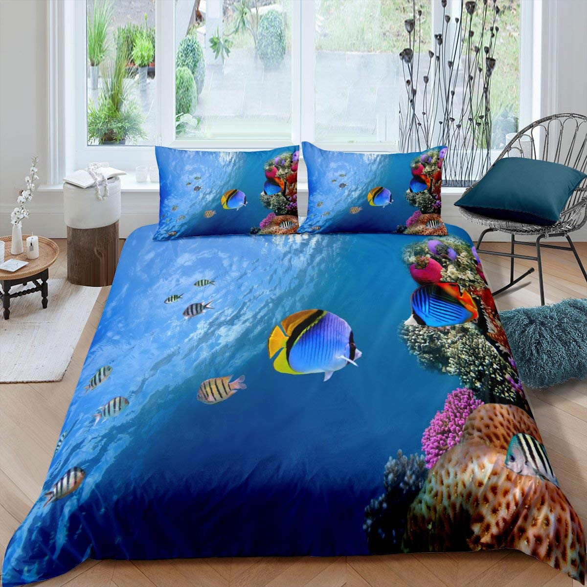 Comforter Cartoon Clownfish King Queen Tropical Marine Life Underwater World Bedding Set Polyester Comforter Comforter (quilt)-EU Single(135*200cm)3pcs
Comforter Cartoon Clownfish King Queen Tropical Marine Life Underwater World Bedding Set Polyester Comforter Comforter (quilt)-EU Single(135*200cm)3pcs