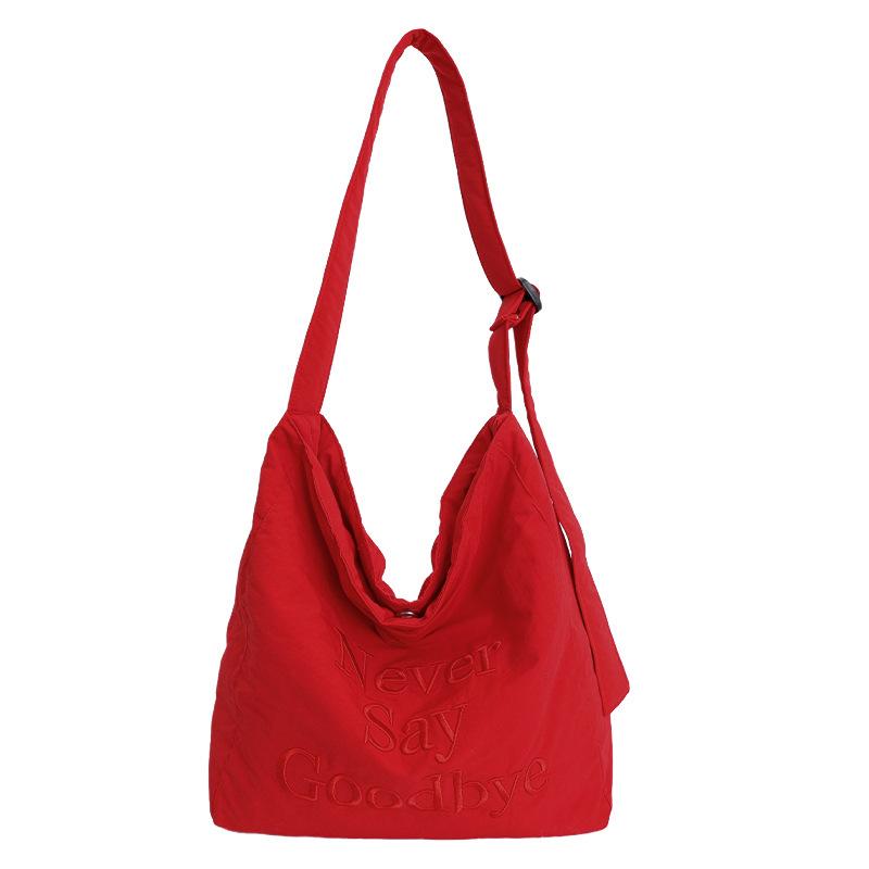 Korean-style letter-embroidered nyl tote bag for women, new model, large capacity, niche design Versatile shoulder bag for com червоний
Korean-style letter-embroidered nyl tote bag for women, new model, large capacity, niche design Versatile shoulder bag for com червоний