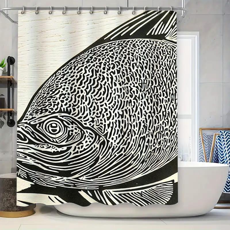 Modern Black White Fish Printed Shower Curtain Unique Bath Decor For Your Bathroom (180X200Cm) W60H190(CM)-1 Pcs
Modern Black White Fish Printed Shower Curtain Unique Bath Decor For Your Bathroom (180X200Cm) W60H190(CM)-1 Pcs