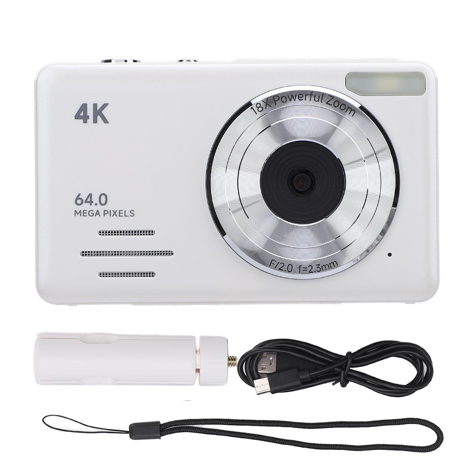 4K 64MP Digital Camera with 18X Digital Zoom Auto Focus Compact Small Camera Multiple Filters Loop білий
4K 64MP Digital Camera with 18X Digital Zoom Auto Focus Compact Small Camera Multiple Filters Loop білий