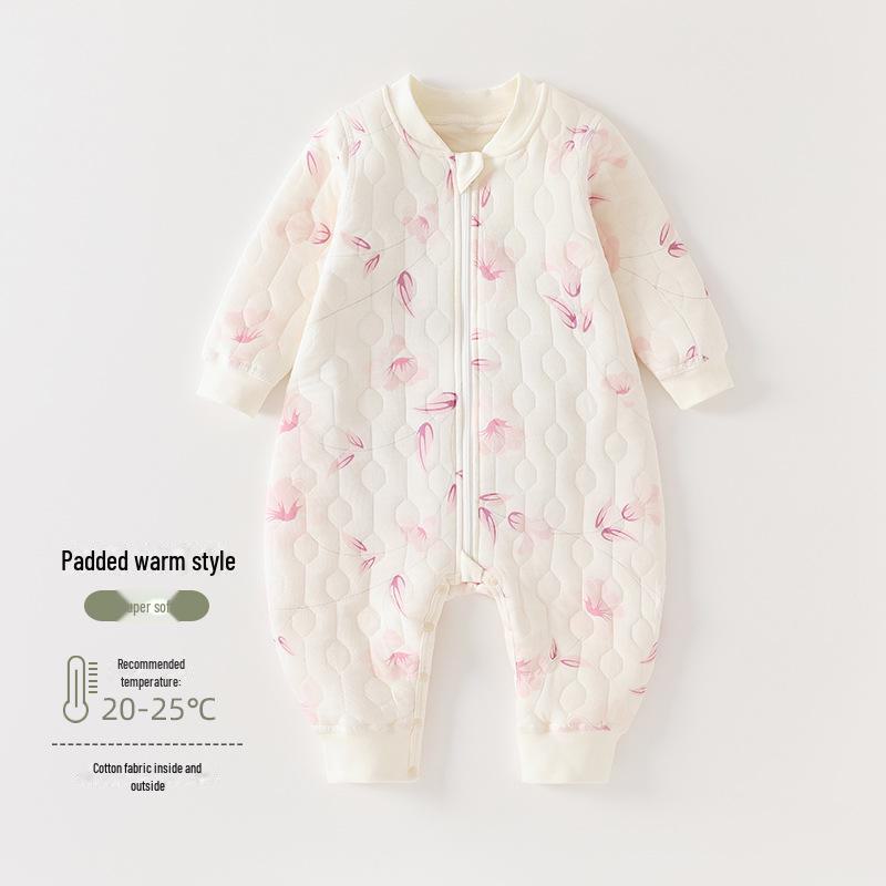 Стеганый спальный мешок на молнии для новорожденных: Пижама с раздельными штанинами и защитой от ударов для осени и зимы 73 (6-9 months, 15-17 lbs)
