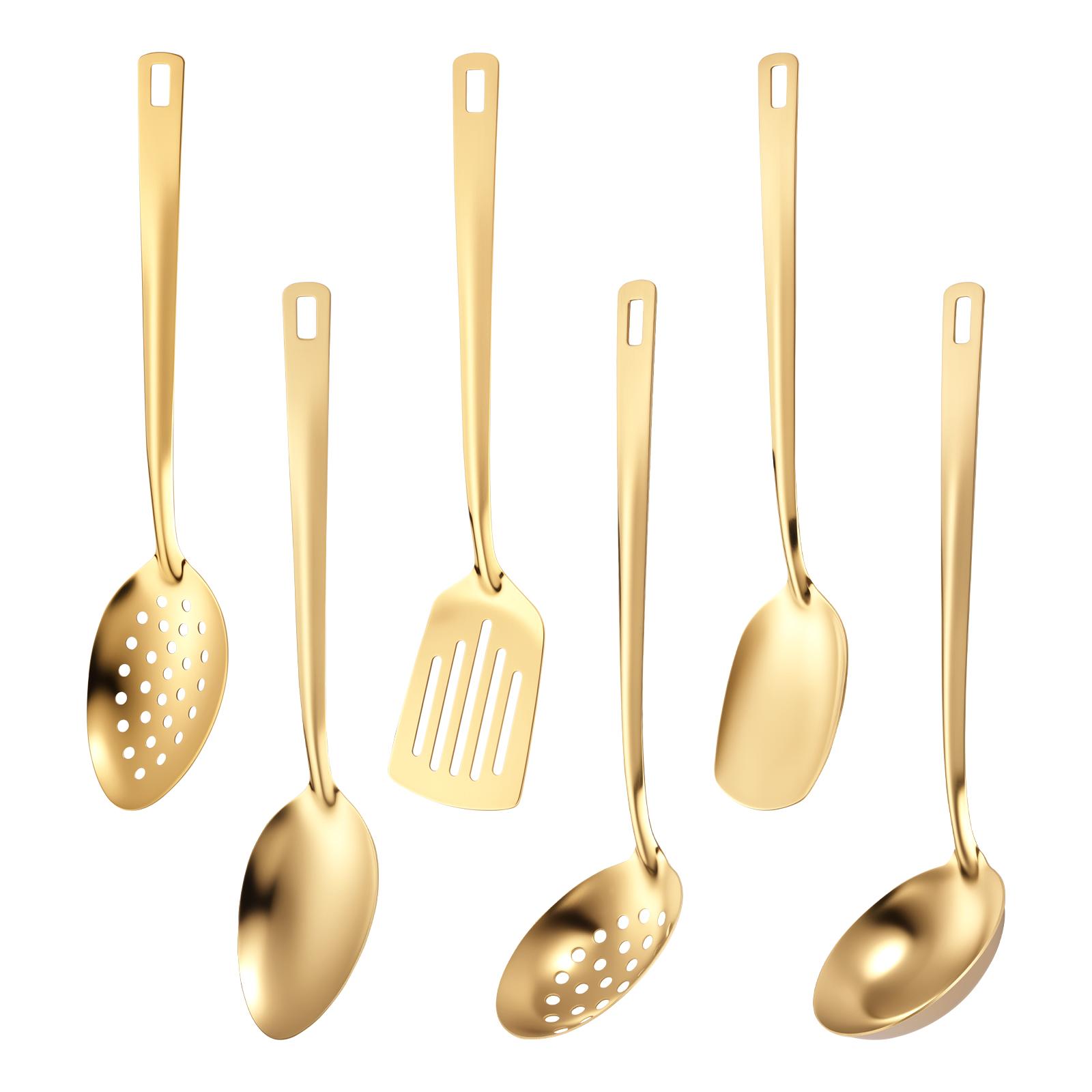 6pcs Kitchen Utensil Set Stainless Steel Spoon and Spatula Set Cooking Utensils Set with Hanging Hole for Nonstick Pans Cookware
6pcs Kitchen Utensil Set Stainless Steel Spoon and Spatula Set Cooking Utensils Set with Hanging Hole for Nonstick Pans Cookware