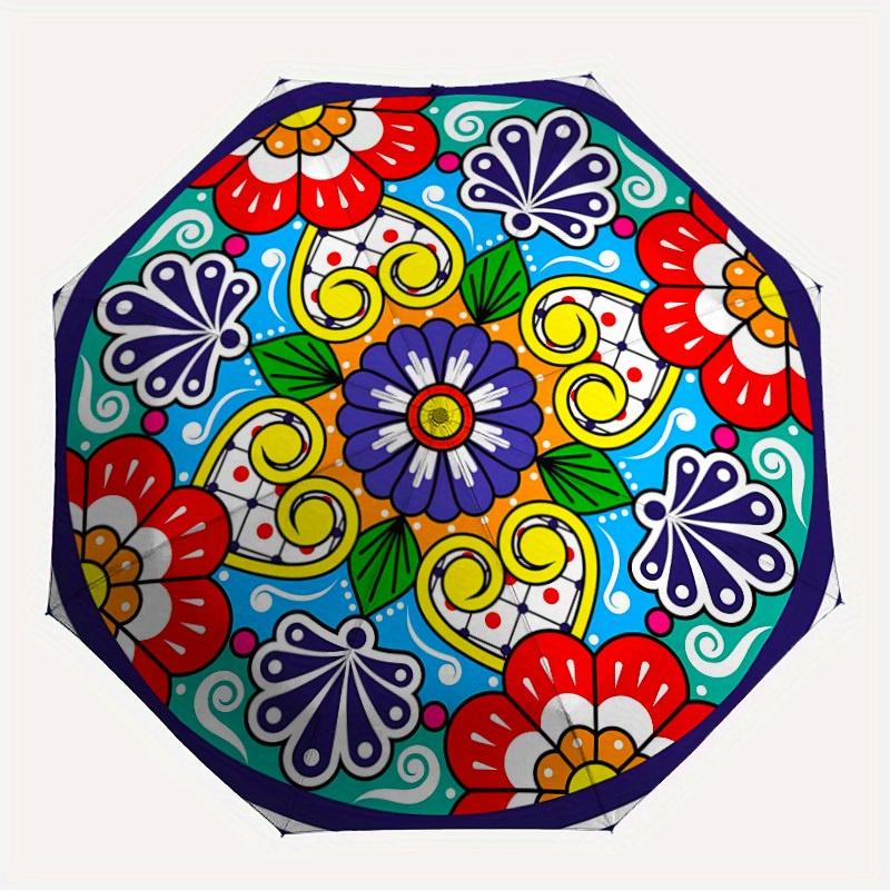 1pc Folk Art Design Automatic Opening/Closing Folding Umbrella with 8 Ribs, Plastic Handle, Windproof Portable Sunshade Umbrella Halloween a
1pc Folk Art Design Automatic Opening/Closing Folding Umbrella with 8 Ribs, Plastic Handle, Windproof Portable Sunshade Umbrella Halloween a
