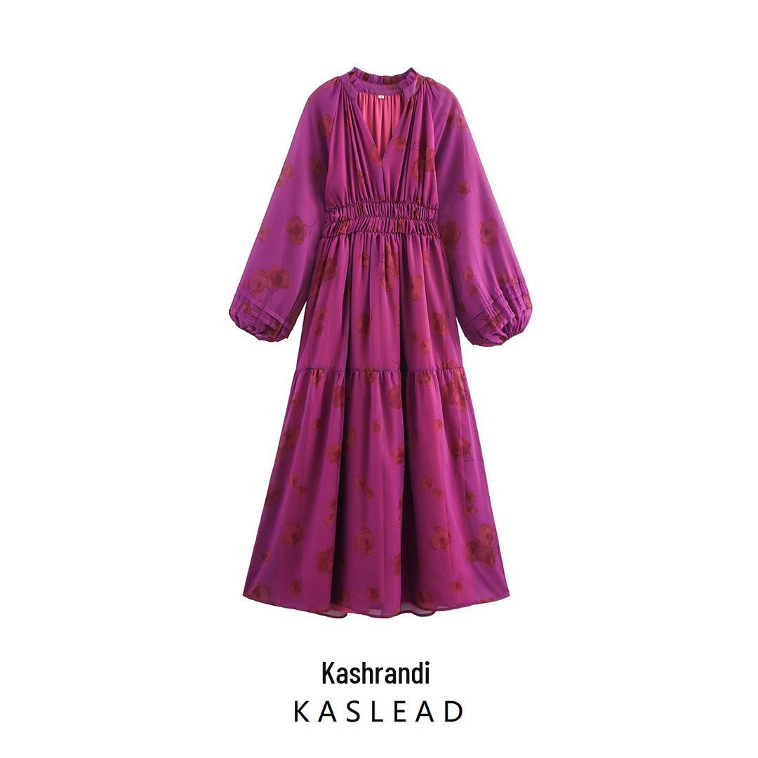 2025 Spring Women s European & American Style V-Neck Ruffle Lantern Sleeve Dress M
2025 Spring Women s European & American Style V-Neck Ruffle Lantern Sleeve Dress M