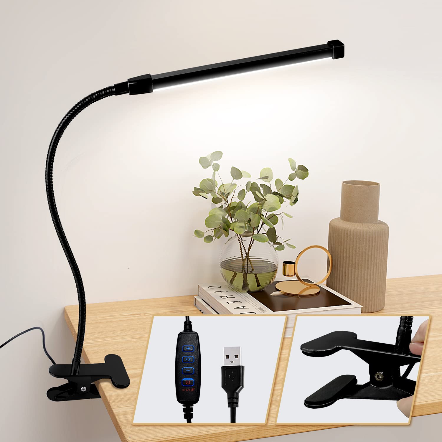 ICHIYO LED Clip-on Light, Dimmable and Color-Changing, Eye-Friendly, Remote-Controlled, 8W, 800LM, Ideal for Home Office, Bedroom, Zoom Photography,
ICHIYO LED Clip-on Light, Dimmable and Color-Changing, Eye-Friendly, Remote-Controlled, 8W, 800LM, Ideal for Home Office, Bedroom, Zoom Photography,