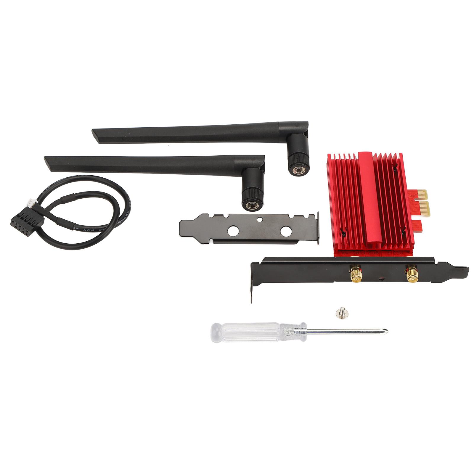 Wifi 6 Adapter 6GHz 5.8GHz 2. 4GHz Maximum 3000Mbps WiFi 6 Fast Heat Dissipation PCIE Wireless
Wifi 6 Adapter 6GHz 5.8GHz 2. 4GHz Maximum 3000Mbps WiFi 6 Fast Heat Dissipation PCIE Wireless