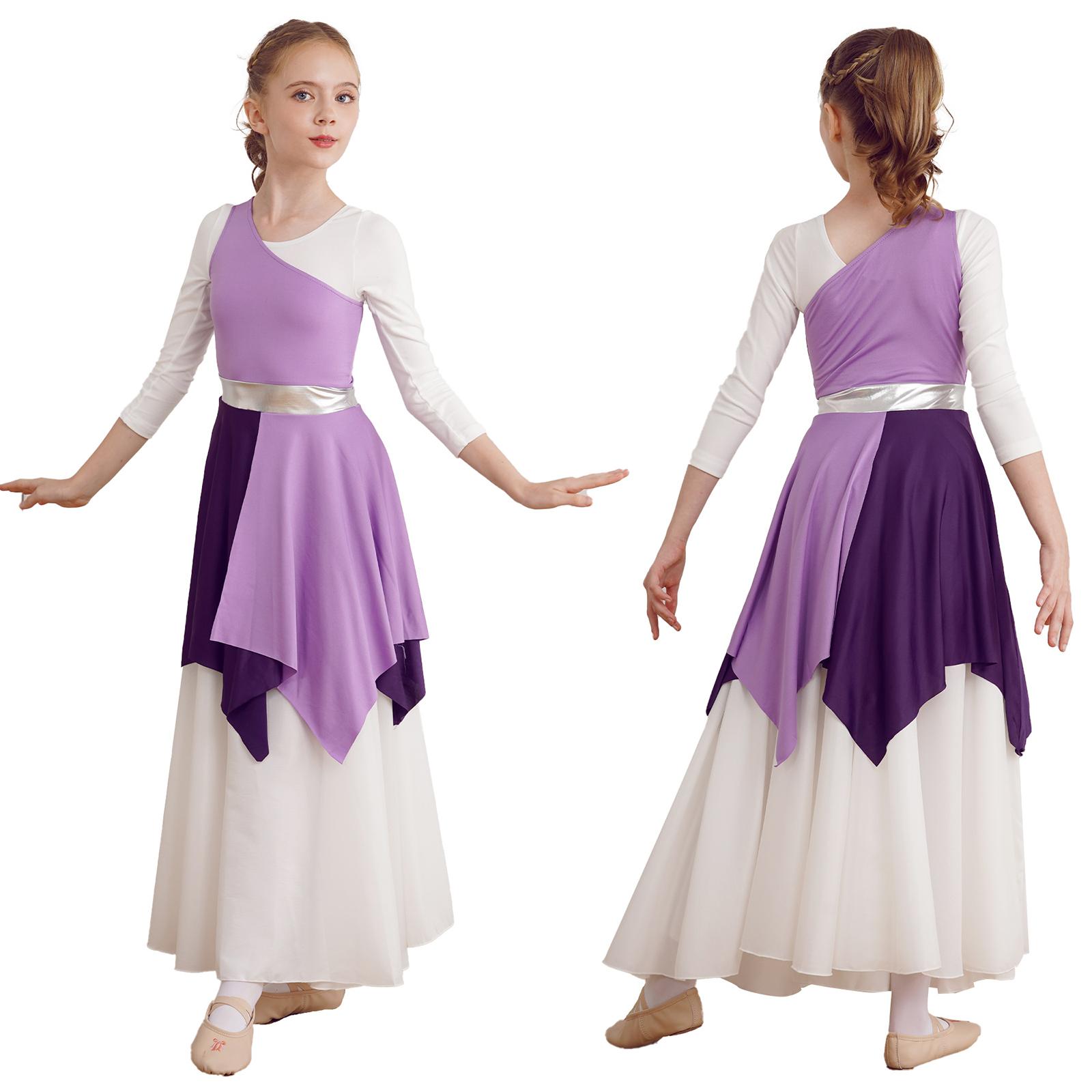 Girls Modern Praise Dance Dress - Color Block Tunic with Asymmetrical Hem & Single Sleeve 5-6 Years синій
Girls Modern Praise Dance Dress - Color Block Tunic with Asymmetrical Hem & Single Sleeve 5-6 Years синій