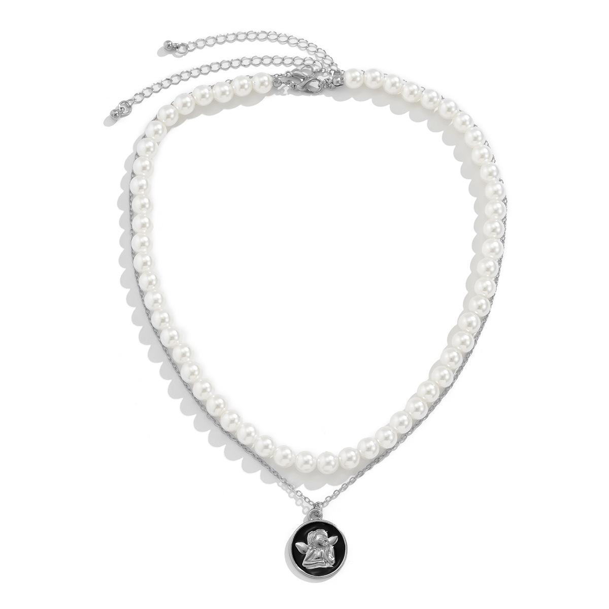 Double Layer Chain Geometric Round Angel Pearl Necklace Personality Fashion Versatile Men s Necklace Silver 03181
Double Layer Chain Geometric Round Angel Pearl Necklace Personality Fashion Versatile Men s Necklace Silver 03181