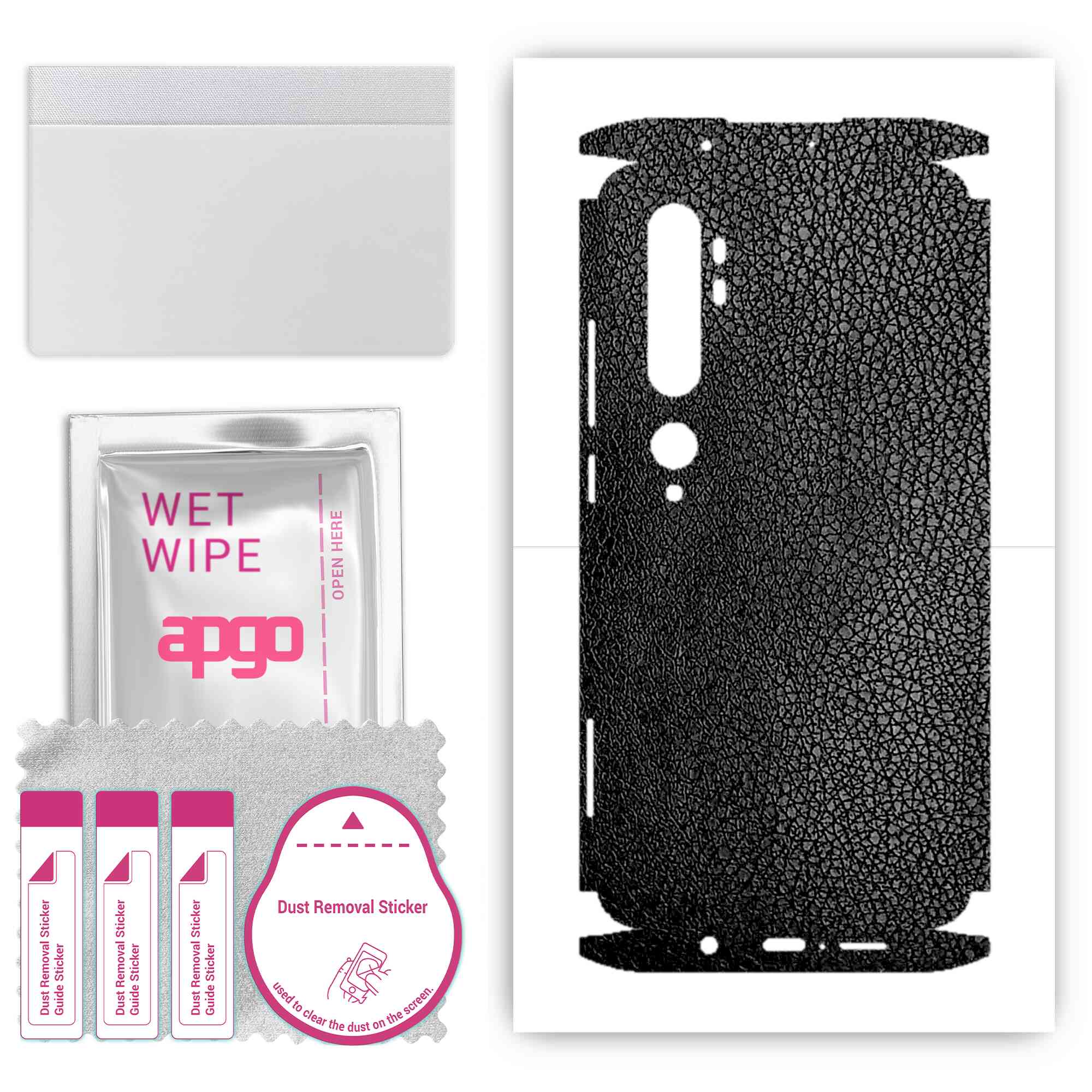 apgo Protective Skin Sticker for the back+sides compatible with Xiaomi Mi Note 10 Pro, Full Wrap Film, Foil, Vinyl - Pattern Black Leather
apgo Protective Skin Sticker for the back+sides compatible with Xiaomi Mi Note 10 Pro, Full Wrap Film, Foil, Vinyl - Pattern Black Leather