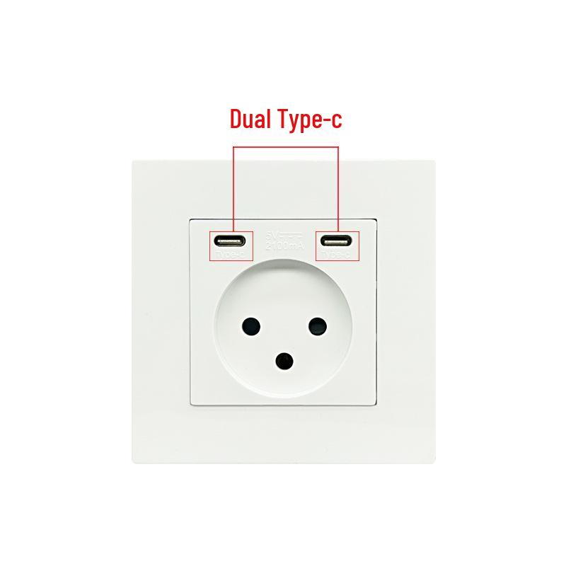 Type 86 Double Type-C Phone Charger Single Gang 3-Round Hole Concealed Wall Socket Panel
Type 86 Double Type-C Phone Charger Single Gang 3-Round Hole Concealed Wall Socket Panel