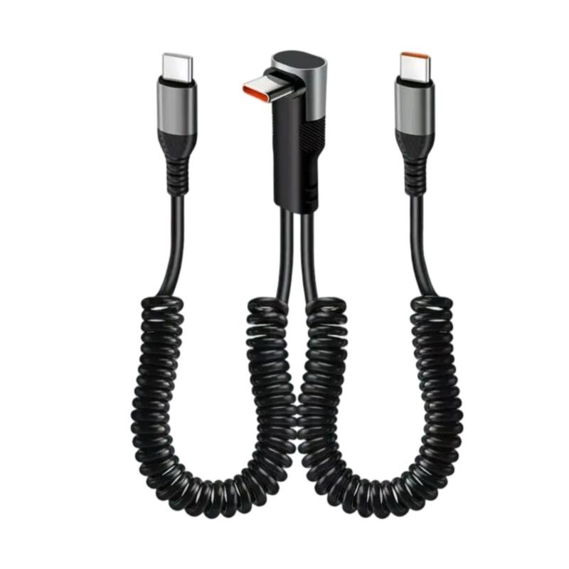 Double Retractables Spring Charging Cable USB A & Type C Cable for USB A and Type C Devices, 66W Fast Charging
Double Retractables Spring Charging Cable USB A & Type C Cable for USB A and Type C Devices, 66W Fast Charging