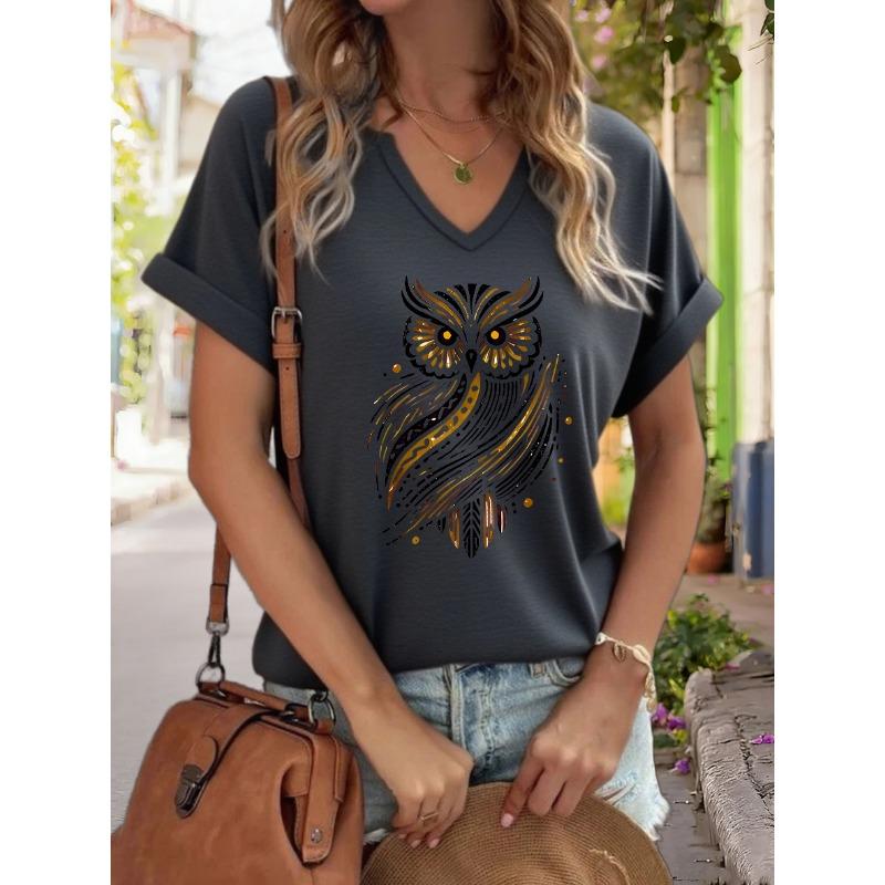 Women s V-Neck Golden Tribal Owl Graphic Tee, Boho Animal Print, Casual Short Sleeve Bohemian Top, Soft Cotton Daily Wear XL
Women s V-Neck Golden Tribal Owl Graphic Tee, Boho Animal Print, Casual Short Sleeve Bohemian Top, Soft Cotton Daily Wear XL