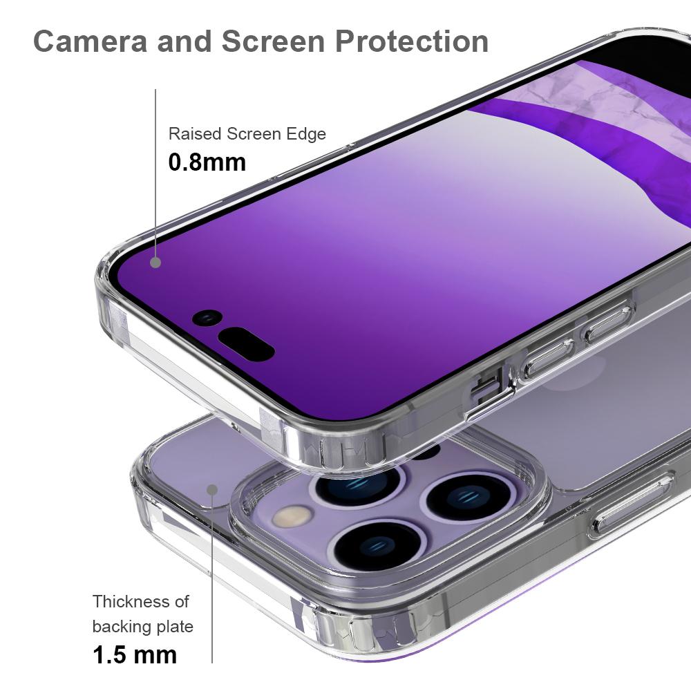 For iPhone 14 Pro 6.1 inch Shockproof Case Ultra Clear Phone Case Transparent Hard Acrylic Back+Soft TPU Cover A 
For iPhone 14 Pro 6.1 inch Shockproof Case Ultra Clear Phone Case Transparent Hard Acrylic Back+Soft TPU Cover A
