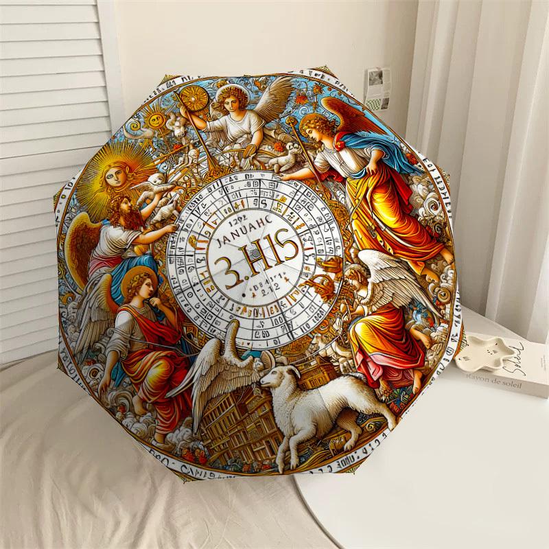 1PC Angels Calendar Automatic Open/Close Umbrella with Windproof, 8-Rib Sturdy Canopy, Durable Ribs, Fashionable Design1270A
1PC Angels Calendar Automatic Open/Close Umbrella with Windproof, 8-Rib Sturdy Canopy, Durable Ribs, Fashionable Design1270A