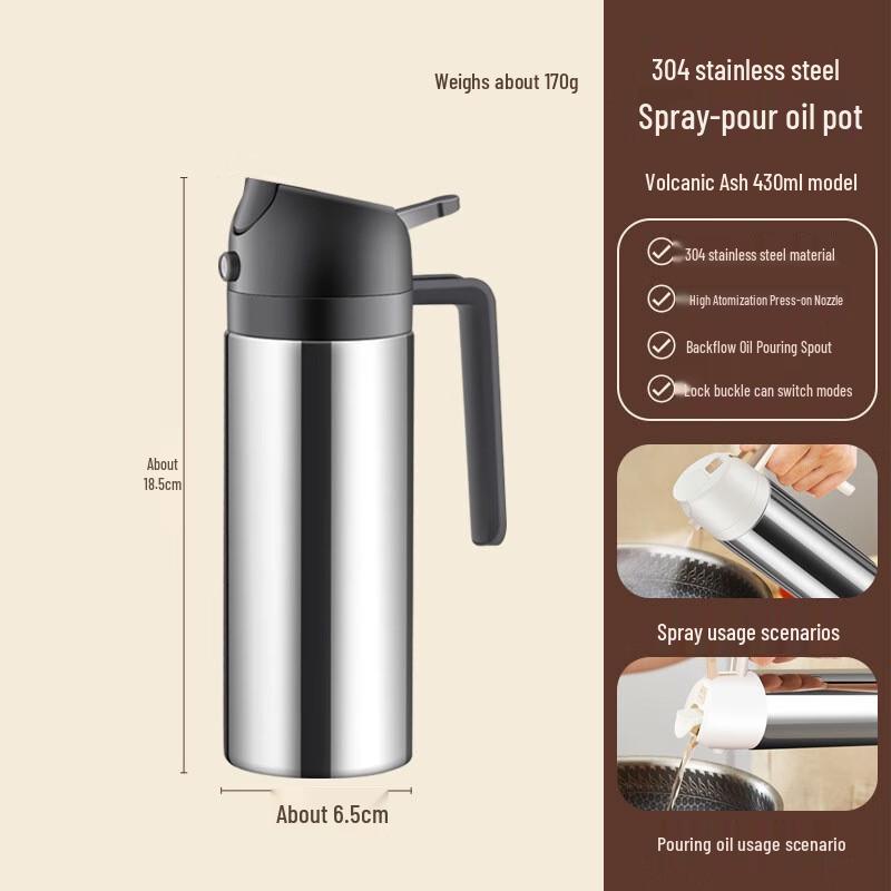 LISM 304 Stainless Steel Spray & Pour Oil Bottle
LISM 304 Stainless Steel Spray & Pour Oil Bottle