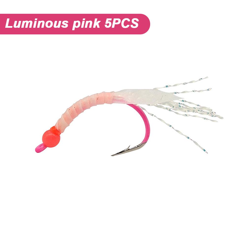 5pcs Jigging Fluorescence Fly Jig Fishing Hook Barbed Single Sharp Hooks Stronger Carp Hook with Thread Feather Roped Fishhook
5pcs Jigging Fluorescence Fly Jig Fishing Hook Barbed Single Sharp Hooks Stronger Carp Hook with Thread Feather Roped Fishhook