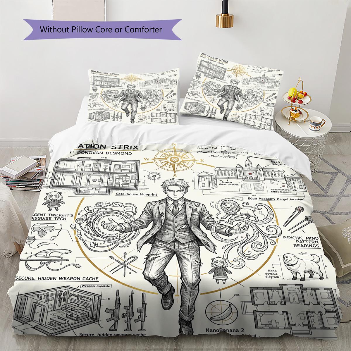 SPY×FAMILY Pattern Bedding Pillowcase & Duvet Cover Set for Home Decoration Birthday Gift Set (1 * duvet cover + 2 * pillowcase, without core) 135x200cm
SPY×FAMILY Pattern Bedding Pillowcase & Duvet Cover Set for Home Decoration Birthday Gift Set (1 * duvet cover + 2 * pillowcase, without core) 135x200cm