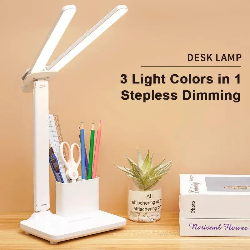 New Double Head USB Desk Lamp Dimmable Foldable Rechargeable Dual-purpose LED Night Light Student Dormitory Reading Bedside Lamp USB
New Double Head USB Desk Lamp Dimmable Foldable Rechargeable Dual-purpose LED Night Light Student Dormitory Reading Bedside Lamp USB