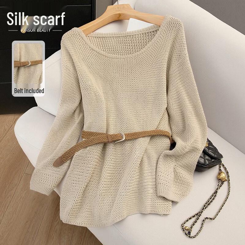 Women s Relaxed Fit Round Neck Hollow Knit Pullover Sweater L
Women s Relaxed Fit Round Neck Hollow Knit Pullover Sweater L