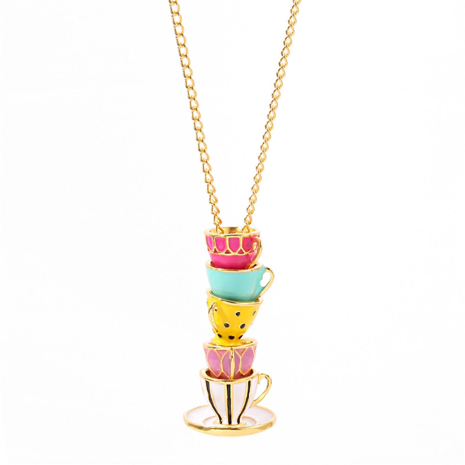 Fashionable Enamel Teacup Necklace Handmade Sweater Chain Teacup Ear Studs Enamel Teacup Jewelry for Any Occasions
Fashionable Enamel Teacup Necklace Handmade Sweater Chain Teacup Ear Studs Enamel Teacup Jewelry for Any Occasions