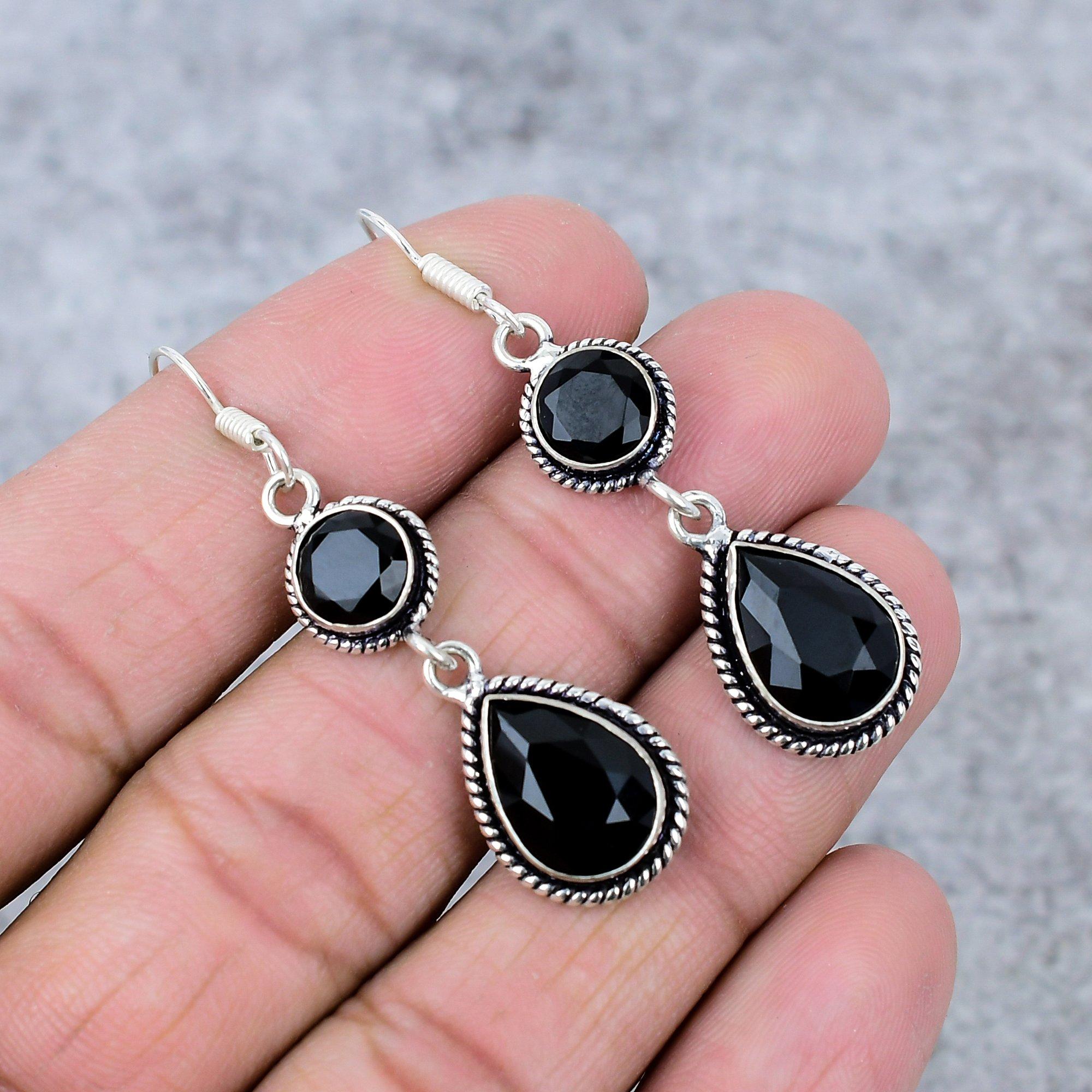 Black Spinel Gemstone Handmade 925 Sterling Silver Jewelry Earring 2.56 M-349
Black Spinel Gemstone Handmade 925 Sterling Silver Jewelry Earring 2.56 M-349