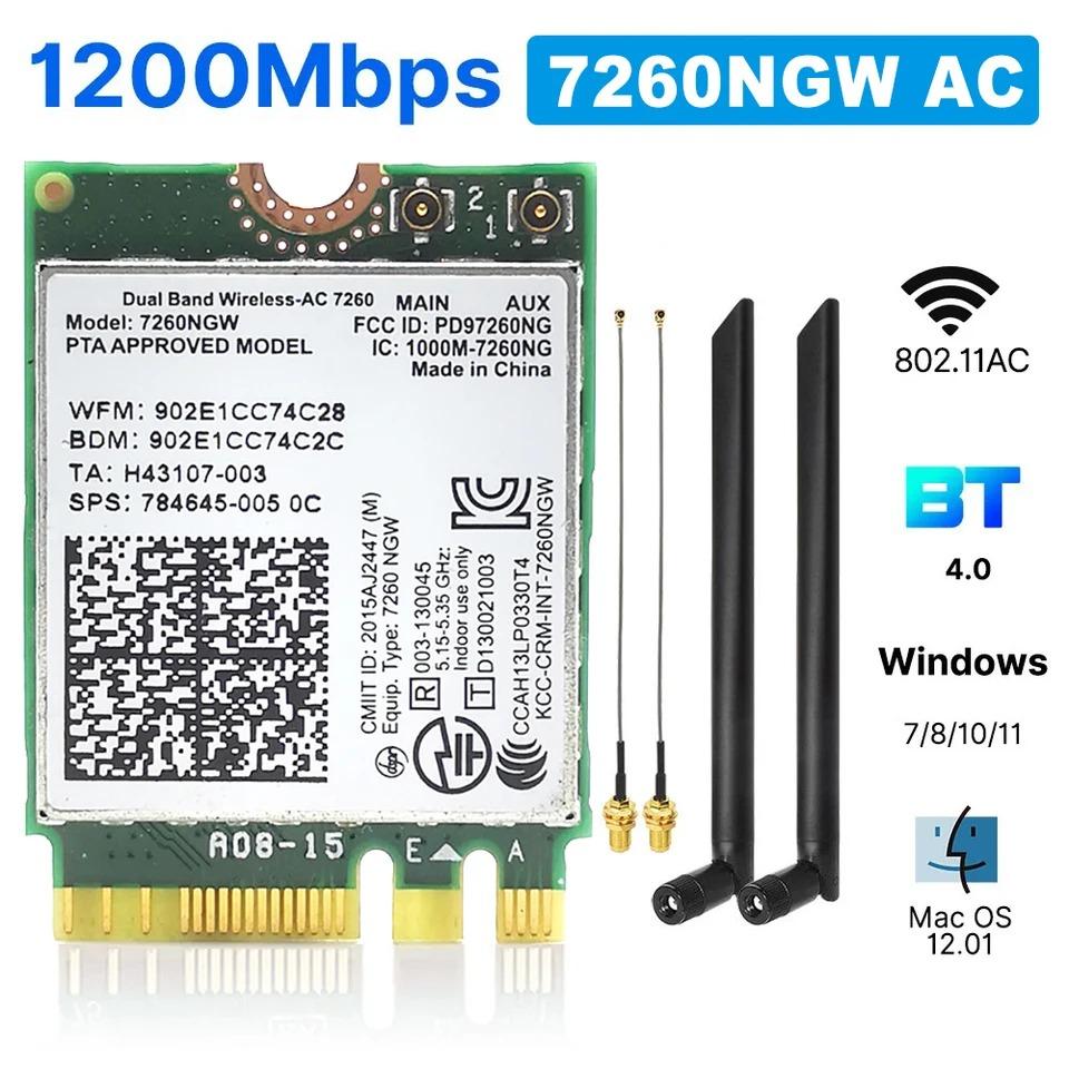 7260AC Bluetooth 4.0 WiFi Беспроводная сетевая карта NGFF M.2 Wifi Донгл 802.11AC Двухдиапазонная 2.4G 5G Для ноутбука 7260 7260NGW External Antenna
7260AC Bluetooth 4.0 WiFi Беспроводная сетевая карта NGFF M.2 Wifi Донгл 802.11AC Двухдиапазонная 2.4G 5G Для ноутбука 7260 7260NGW External Antenna