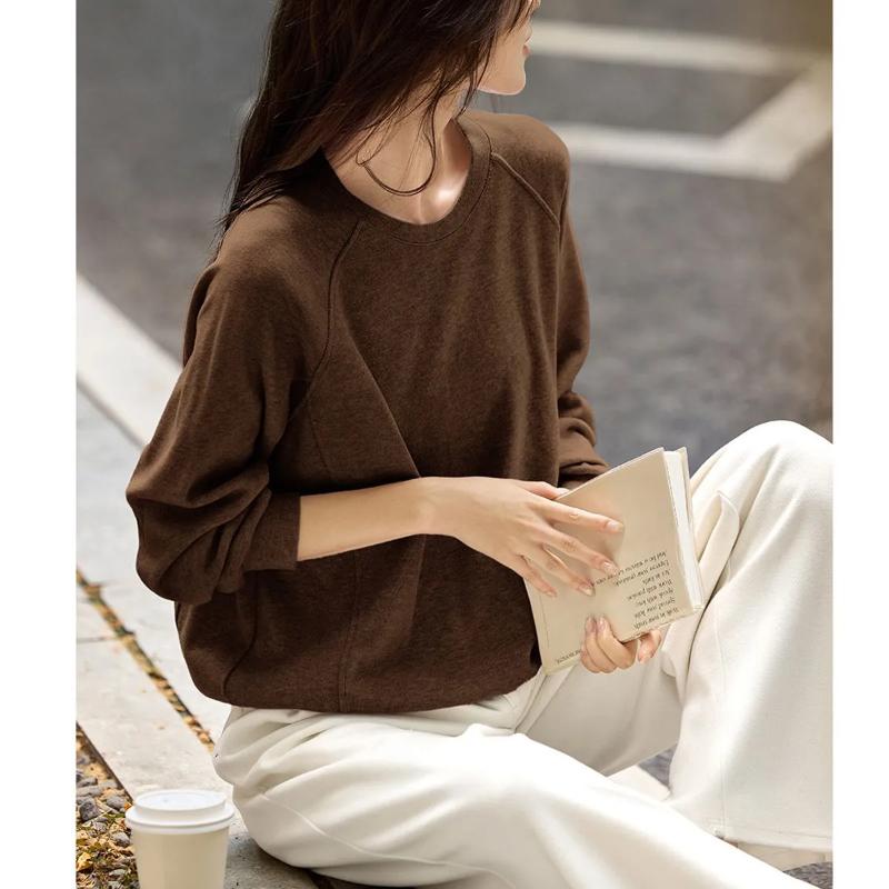 Autumn New Soft Color Loose Round Neck Top Versatile Casual Solid Color Early Autumn Long-sleeved Sweatshirt for Women L коричневий
Autumn New Soft Color Loose Round Neck Top Versatile Casual Solid Color Early Autumn Long-sleeved Sweatshirt for Women L коричневий