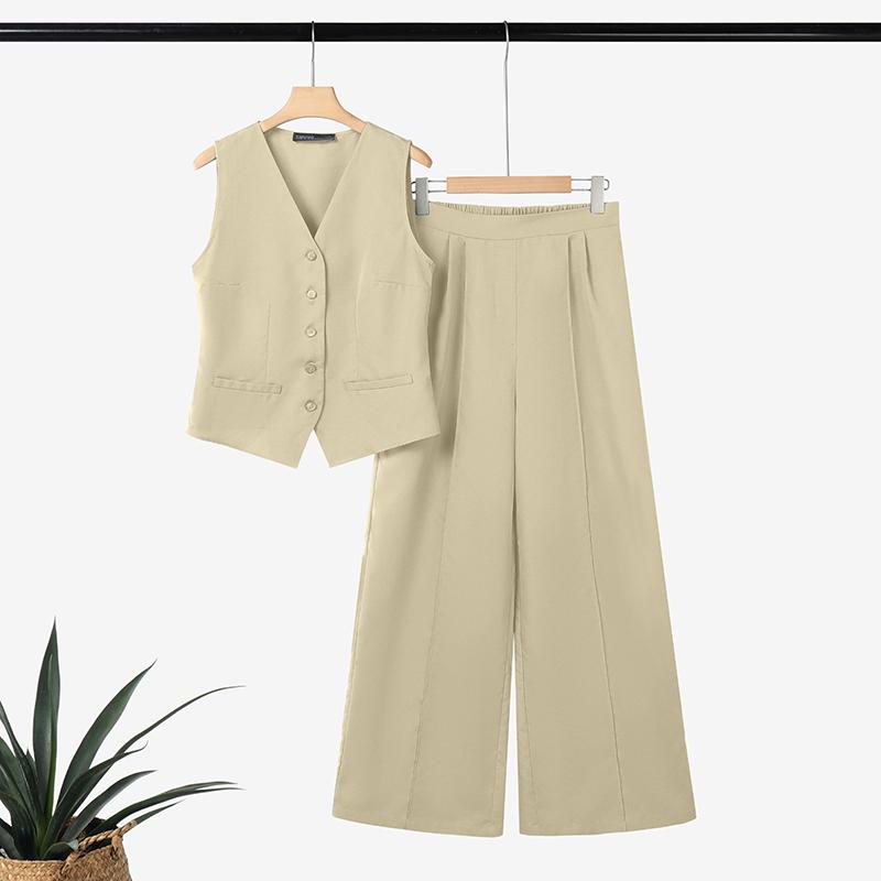 ZANZEA Женские топы без рукавов и брюки Летние костюмы-двойки M абрикосовый
ZANZEA Женские топы без рукавов и брюки Летние костюмы-двойки M абрикосовый