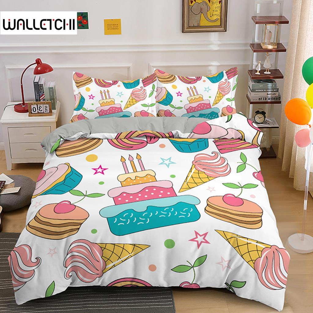 Cartoon Cake King Queen Duvet Cover Dessert Cupcake Ice Cream Bedding Set Child Happy Birthday Polyester Quilt Cover Kids Gifts EU single(135x200cm)
Cartoon Cake King Queen Duvet Cover Dessert Cupcake Ice Cream Bedding Set Child Happy Birthday Polyester Quilt Cover Kids Gifts EU single(135x200cm)