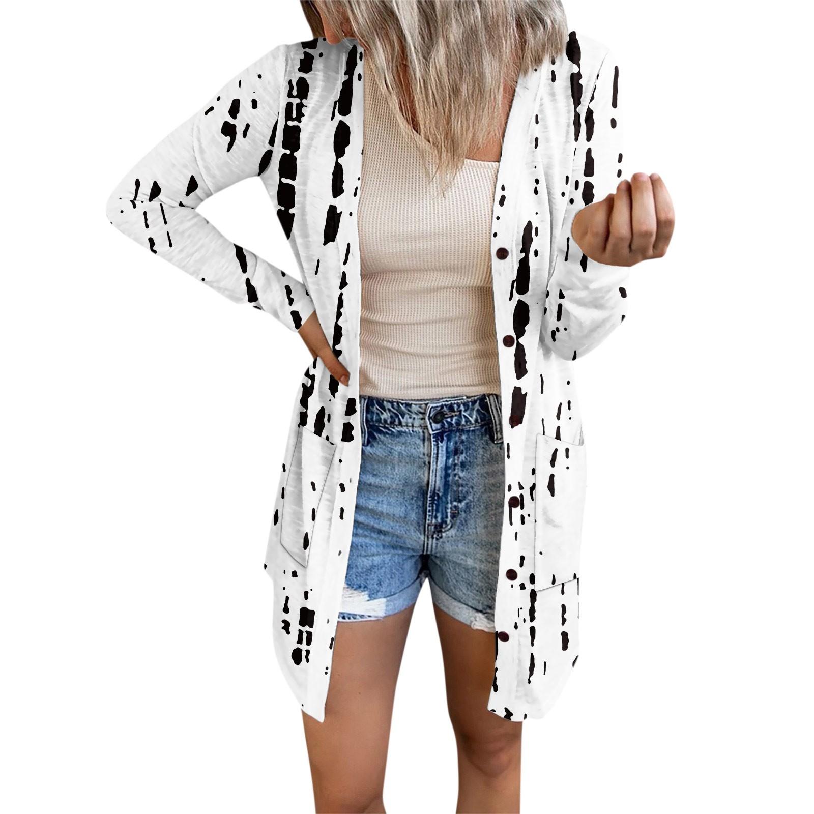 Женская модная повседневная куртка с длинными рукавами и принтом средней длины, кардиган на пуговицах, пальто L белый
Женская модная повседневная куртка с длинными рукавами и принтом средней длины, кардиган на пуговицах, пальто L белый