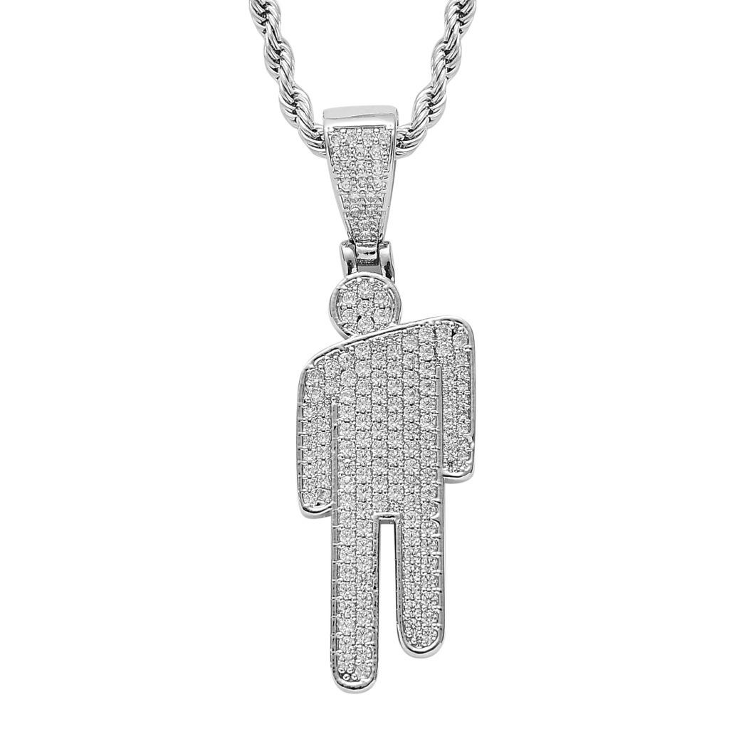 A trendy hip-hop necklace of the same style as BillieEilish, featuring a tilted head pendant filled with zircon
A trendy hip-hop necklace of the same style as BillieEilish, featuring a tilted head pendant filled with zircon