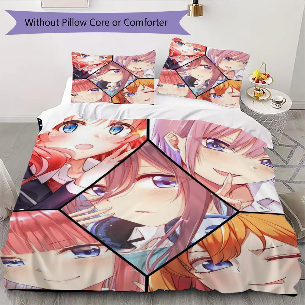 5toubun no hanayome Pattern Bedding uilt Set uilt Cover Pillowcase Home Decoration Birthday Gift (1 * duvet cover + 2 * pillowcase without core) 135x200cm
5toubun no hanayome Pattern Bedding uilt Set uilt Cover Pillowcase Home Decoration Birthday Gift (1 * duvet cover + 2 * pillowcase without core) 135x200cm