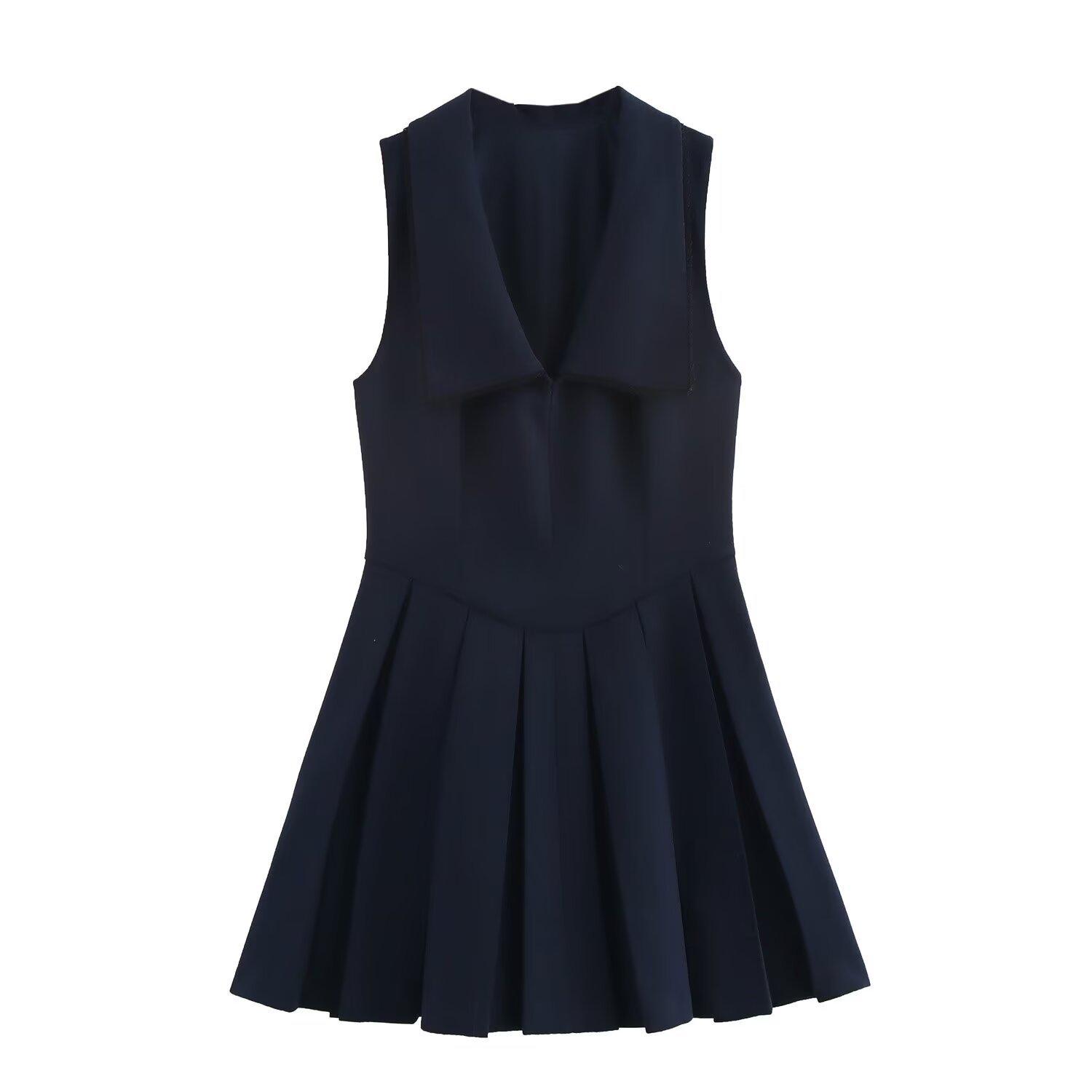 Spring 2025 Women s Slim V-Neck Sleeveless Pleated Short Dress Large темно-синього кольору
Spring 2025 Women s Slim V-Neck Sleeveless Pleated Short Dress Large темно-синього кольору