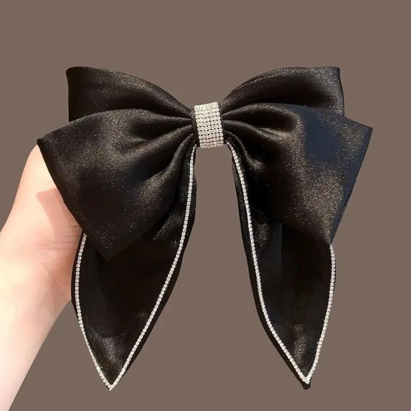 Korean Black Ribbon Bow Hair Clips for Women Elegant Ponytail Spring Clip Crystal Hairpins Barrettes Headdress Hair Accessories чёрный
Korean Black Ribbon Bow Hair Clips for Women Elegant Ponytail Spring Clip Crystal Hairpins Barrettes Headdress Hair Accessories чёрный