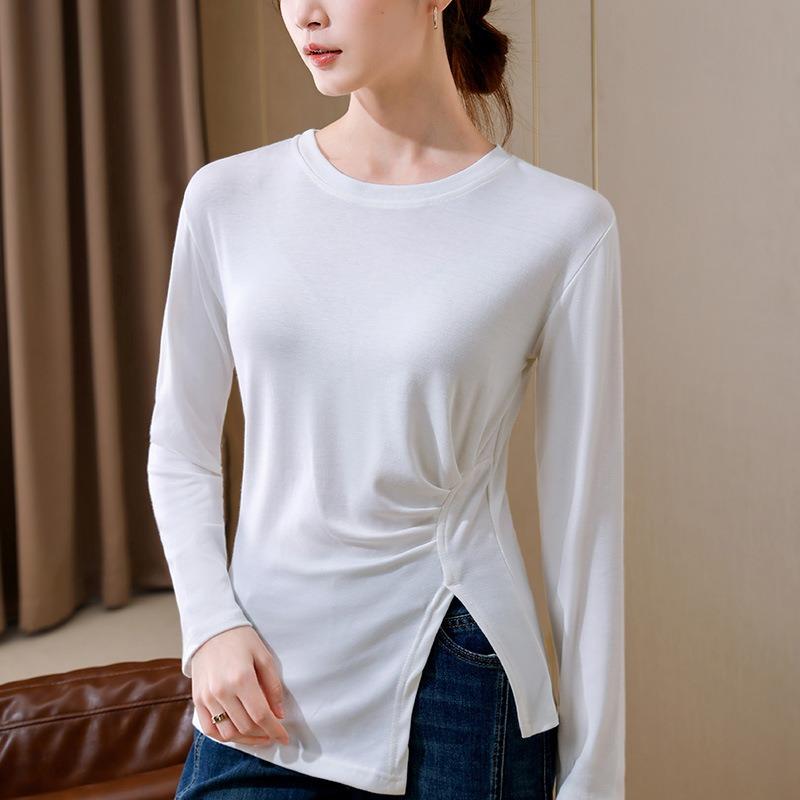 Crew neck bottoming shirt women s new women s clothing design pleated waist long-sleeved shirt chic inner top 2XL білий
Crew neck bottoming shirt women s new women s clothing design pleated waist long-sleeved shirt chic inner top 2XL білий